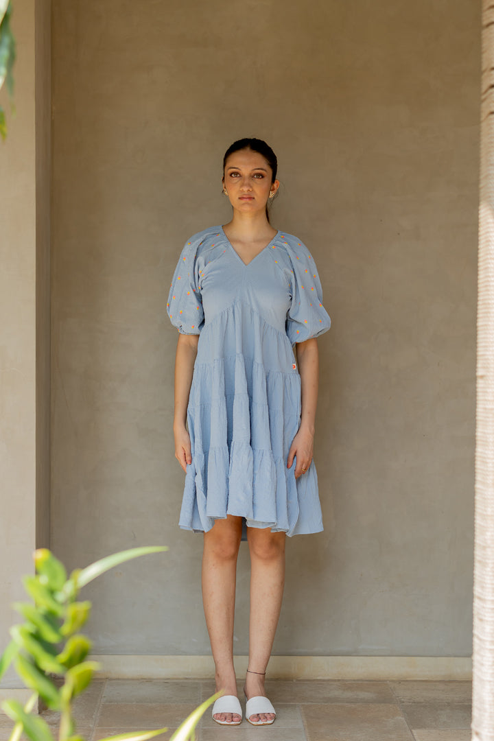 Azure Dream Tiered Dress