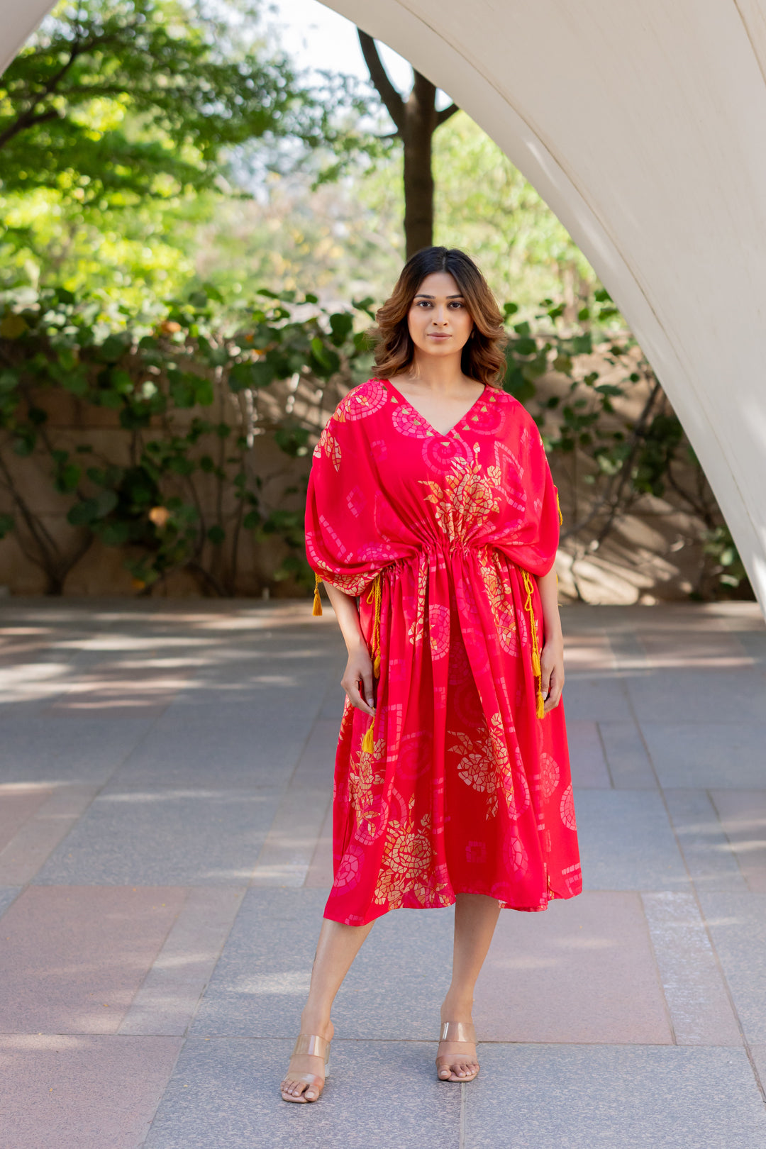 Sunset Hibiscus Cinch Dress