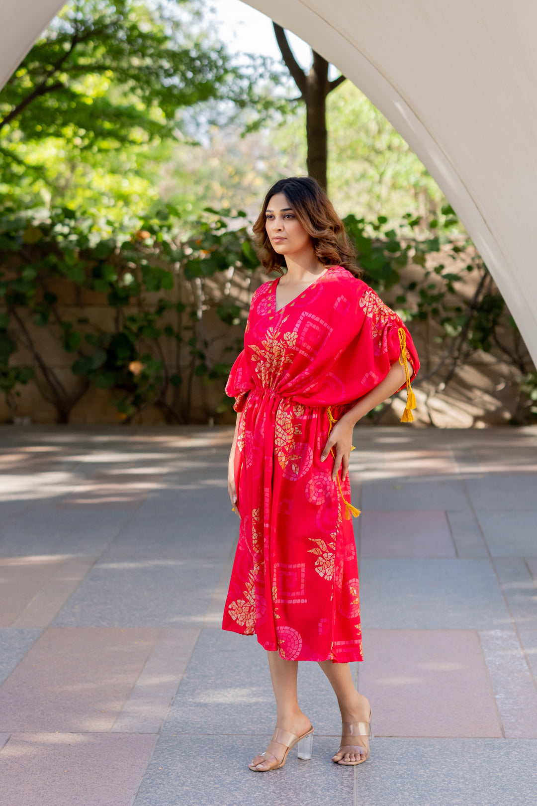 Sunset Hibiscus Cinch Dress