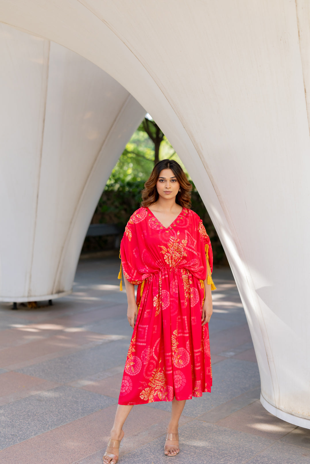 Sunset Hibiscus Cinch Dress