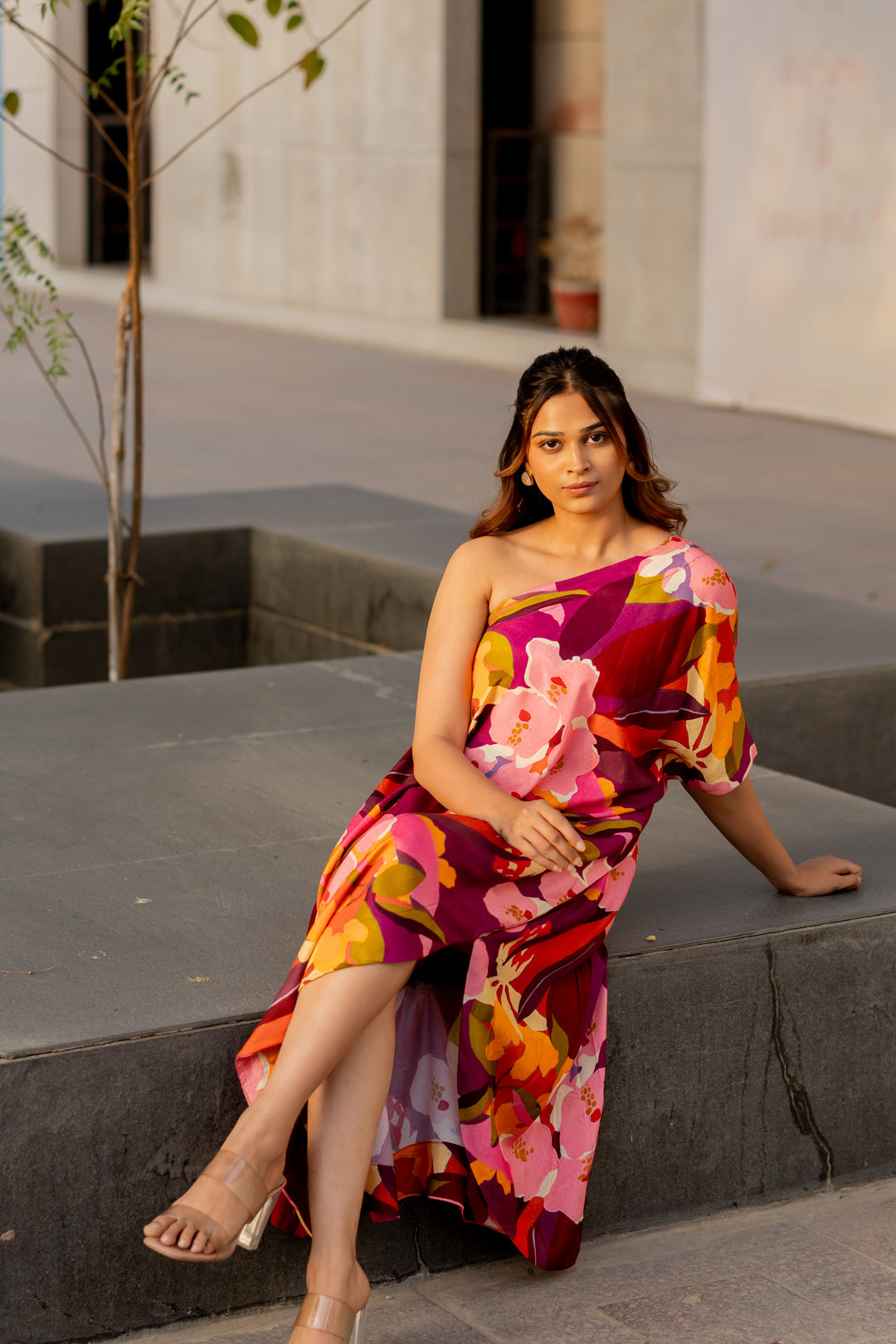Flamenco One shoulder dress