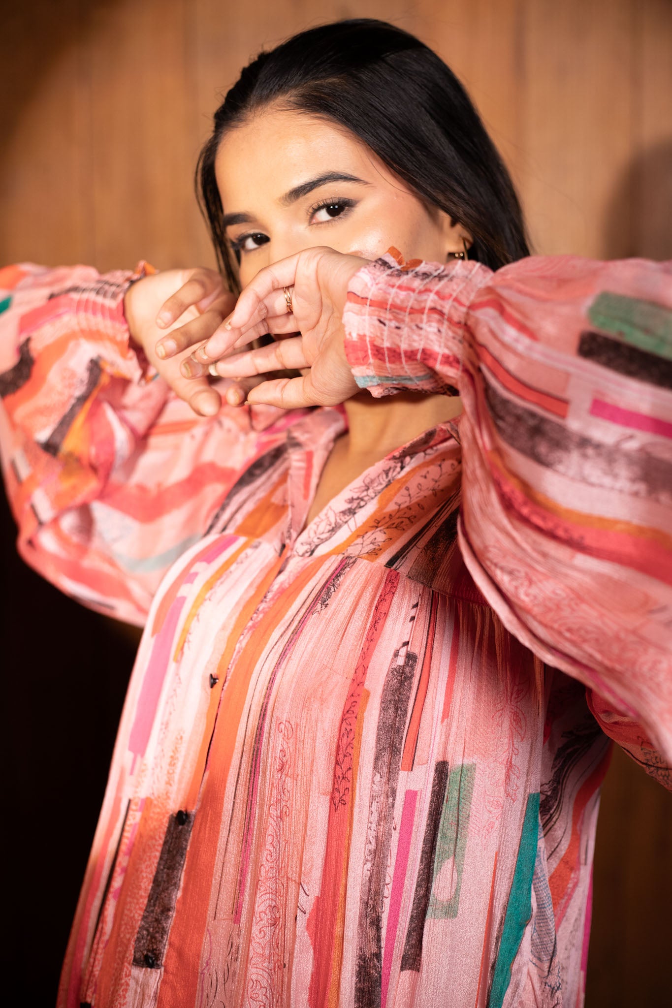 Blush Striped Elegance Dress