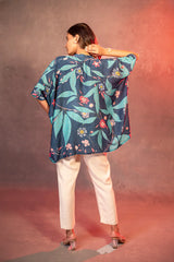 Sapphire Garden Floral Kaftan Top