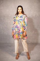 Rainbow Cascade Flowy Tunic Top