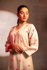 Neon Bloom Ivory Kurta and Pants Set