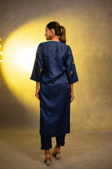 Neon Enchantment Navy Blue Kurta and Pants Set