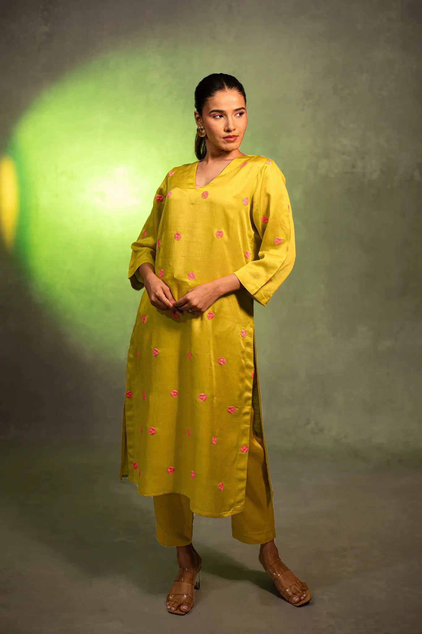 Sunburst Glow Bright Yellow Kurta and Pants Set