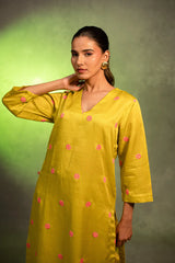 Sunburst Glow Bright Yellow Kurta and Pants Set