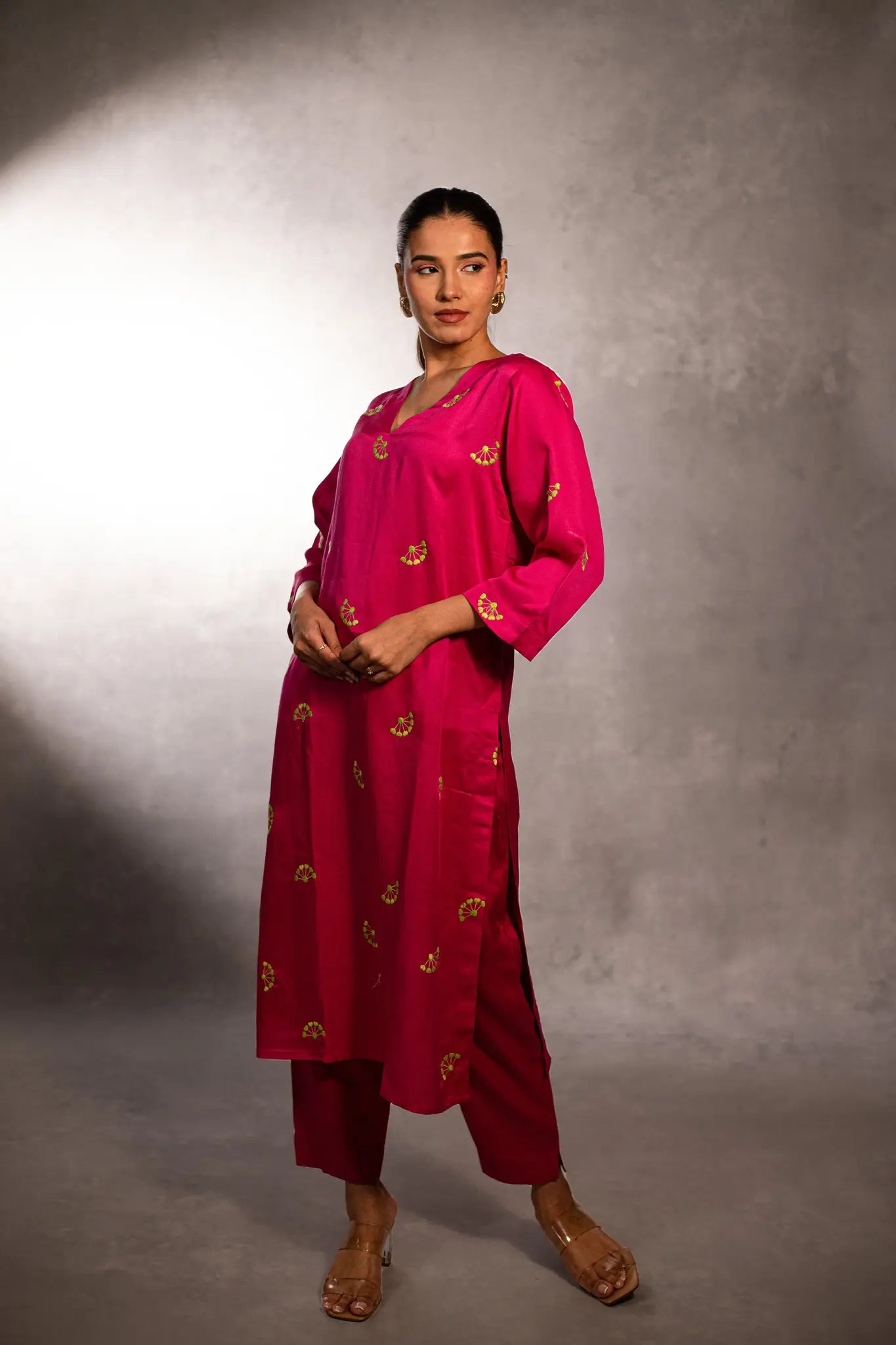 Rosy Radiance Dark Pink Kurta and Pants Set