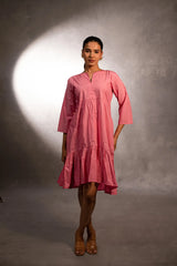 Blushing Rose Tiered Knee-Length Dress