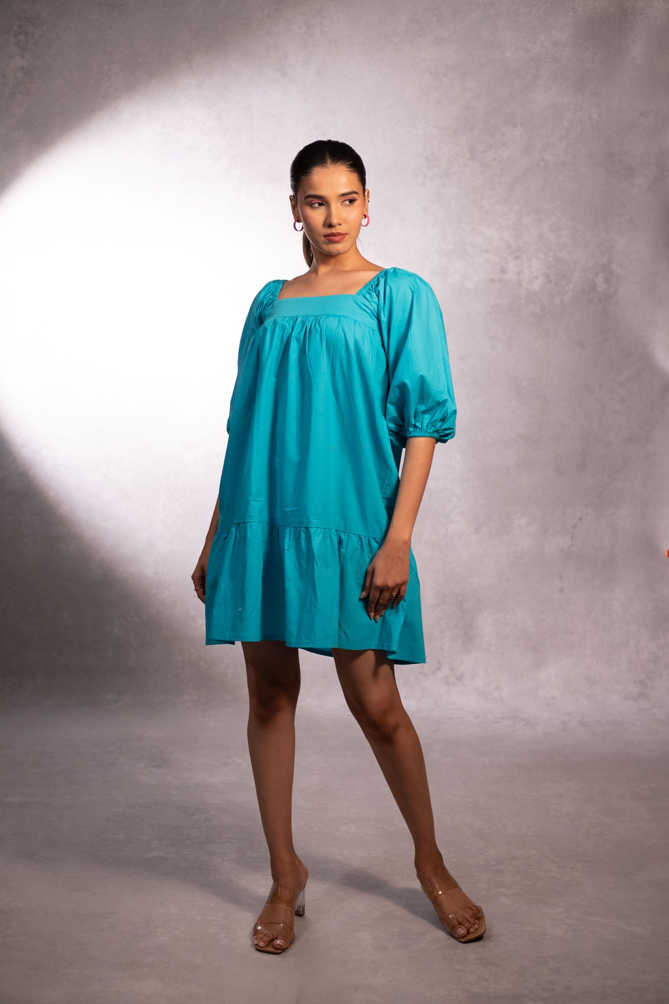 Sapphire Skies Tiered Short Dress