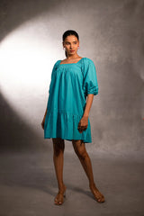 Sapphire Skies Tiered Short Dress