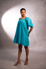 Sapphire Skies Tiered Short Dress