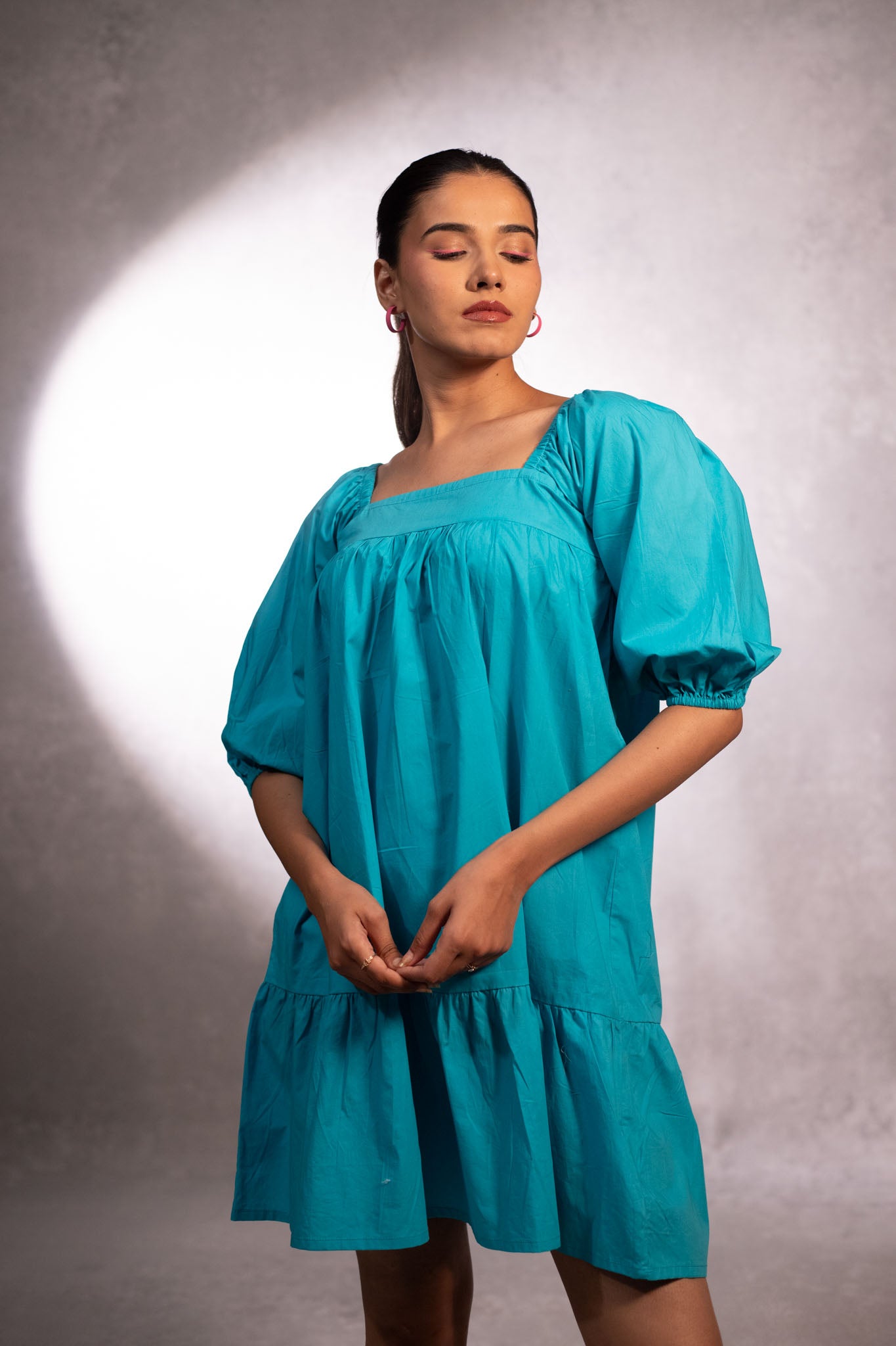 Sapphire Skies Tiered Short Dress