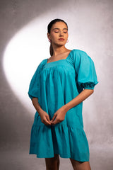 Sapphire Skies Tiered Short Dress